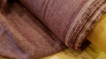 Softened, linen and wool fabric - burgundy