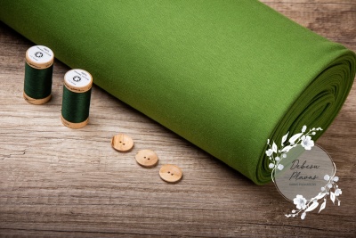 GOTS certified cuff fabric in a tube - green