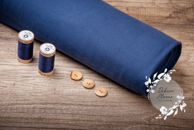 GOTS certified cuff fabric in a tube - dark blue