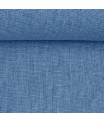 Softened, 100% linen fabric - cornflower blue