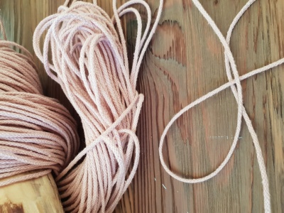 100% linen twine thread cord - pastel pink - 3 mm
