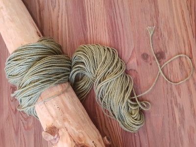 100% linen twine thread cord - olive green - 2 mm