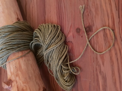 100% linen twine thread cord - olive green - 2 mm