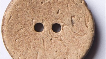 Coconut buttons with naturally light texture on the surface
