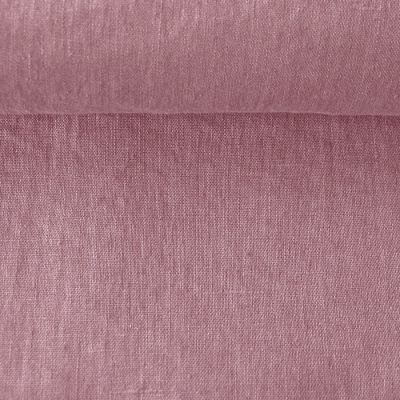 Смягченная 100% льняная ткань, пурпурно-розовая
