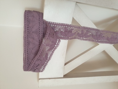 100% linen lace "Lotus flower" - purple