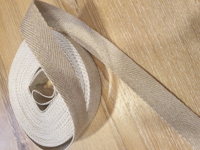 100% linen woven ribbon - 2 cm