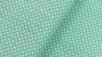 100% organic cotton poplin collection - ''Lovely&Small'' - cross stitch pattern - sea blue-green
