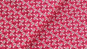 100% organic cotton poplin collection - ''Lovely&Small'' - flamingo - fuchsia pink