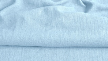 Softened, 100% linen fabric - light sky blue