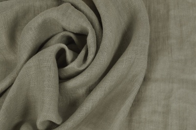 Softened, 100% linen fabric, very thin (93g/m²) - gray brown