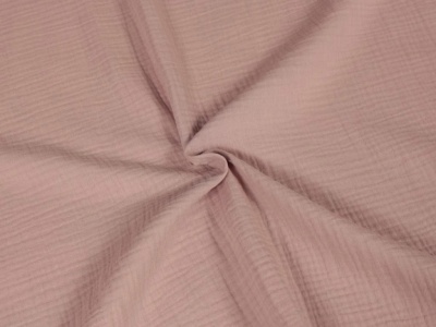 GOTS sert. 100% org.kokvilnas muslina audums- smilšu rozā